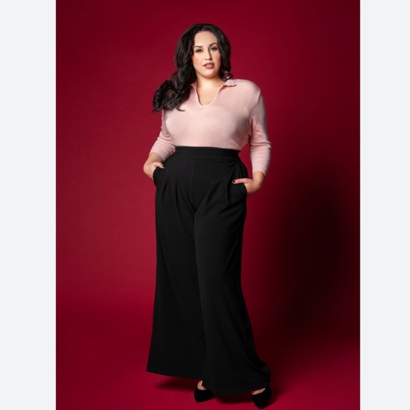 XL Vintage-style Sweater Girl Cropped Pullover in Pink - Picture 13 of 13